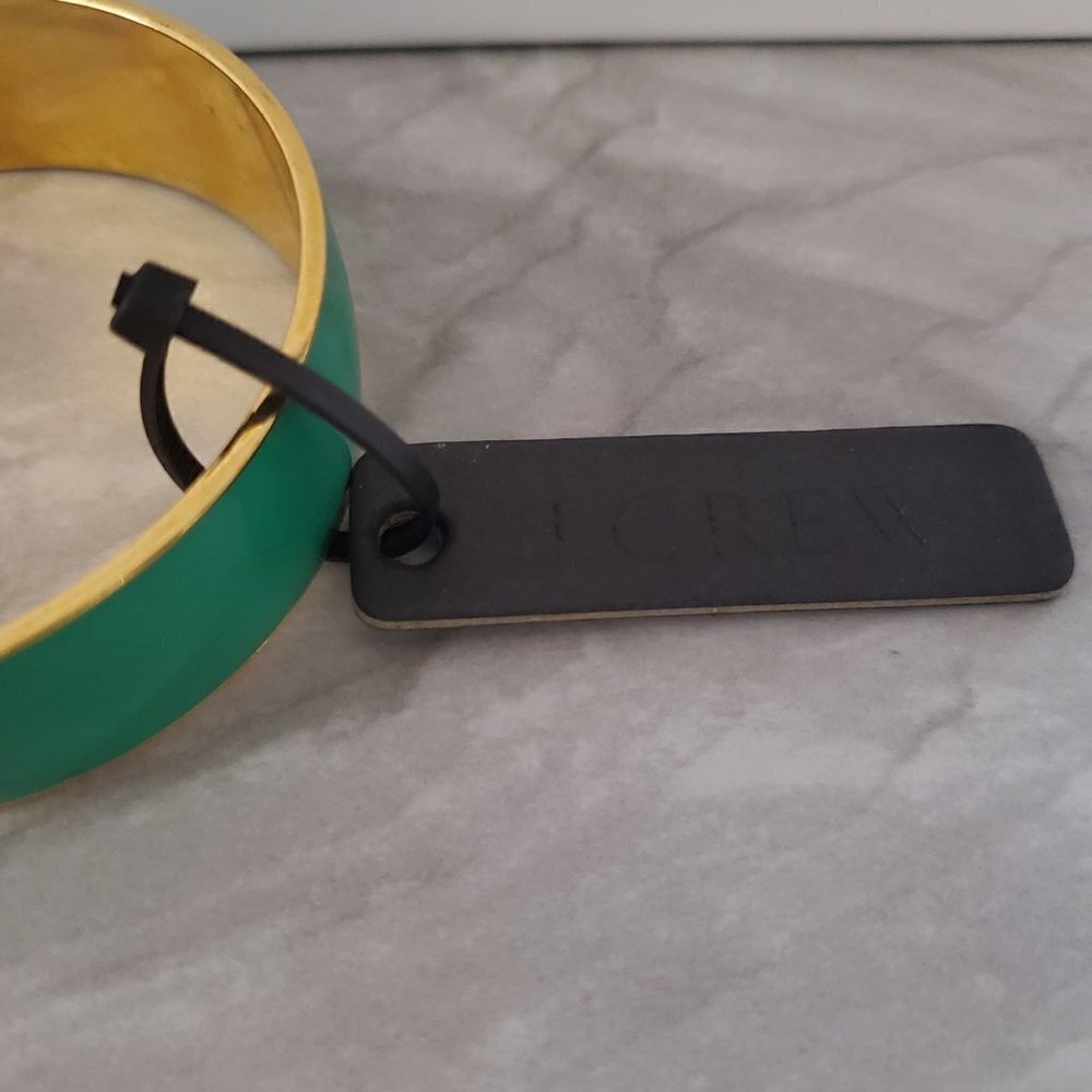 💚 NWT Vintage Y2k 00s 2000's J.crew Bright Green Thick Wide Bangle 💚 - Picture 3 of 4